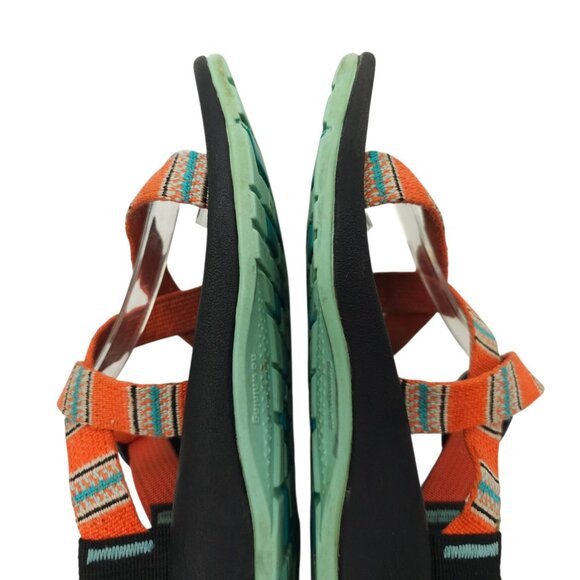 Chaco Z/1 Classic Sandals Kids Junior Size 3 Orange Blue Aztec Water Hiking - Picture 9 of 14